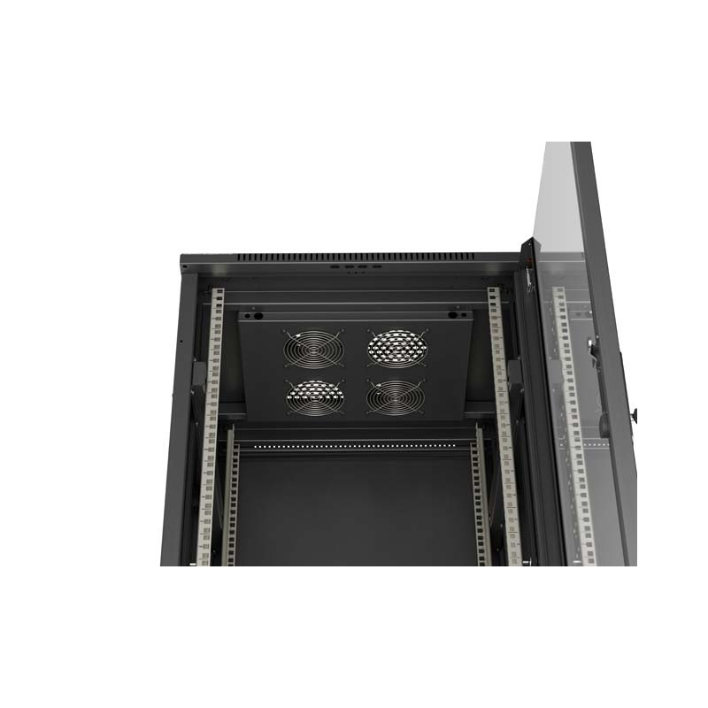 LANBERG 19'' VOĽNE STOJÚCA RACKOVÁ SKRIŇA 27U/600X600 (FLAT PACK) S PRESKLENÝMI DVERAMI ČIERNA