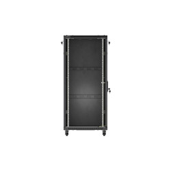 LANBERG 19'' VOĽNE STOJÚCA RACKOVÁ SKRIŇA 27U/600X600 (FLAT PACK) S PRESKLENÝMI DVERAMI ČIERNA