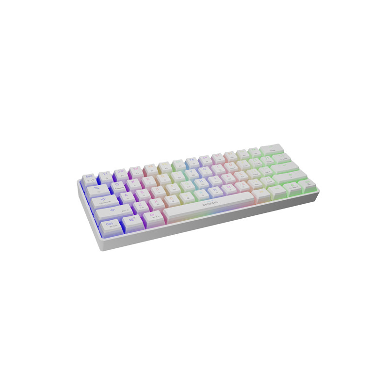 Genesis herná klávesnica THOR 660 RGB/Bezdrôtová Bluetooth/US layout/Biela