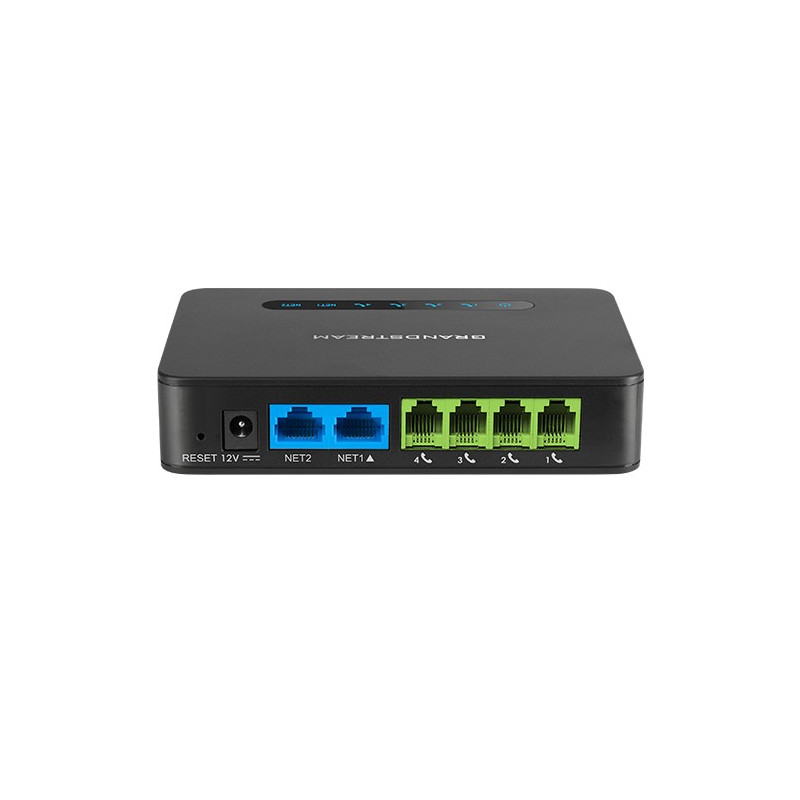 Grandstream HT814 V2 (ATA), 4x FXS, 2 SIP profily, 1x Gbit LAN, NAT router, 3-cestná konf.
