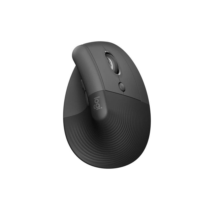 Logitech Lift/Vertikálna/Optická/Pre pravákov/4 000 DPI/USB+BT/Grafitová
