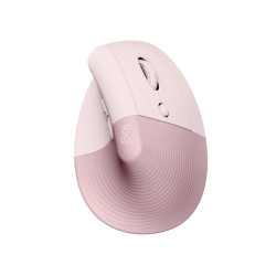 Logitech Lift/Vertikálna/Optická/Pre pravákov/4 000 DPI/USB+BT/Ružová