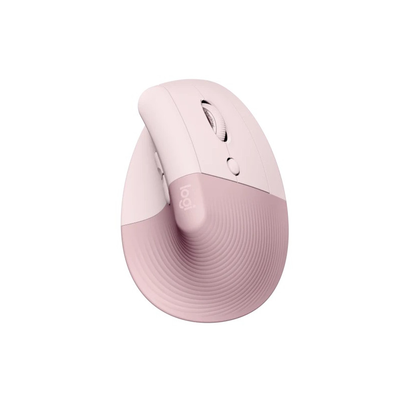 Logitech Lift/Vertikálna/Optická/Pre pravákov/4 000 DPI/USB+BT/Ružová