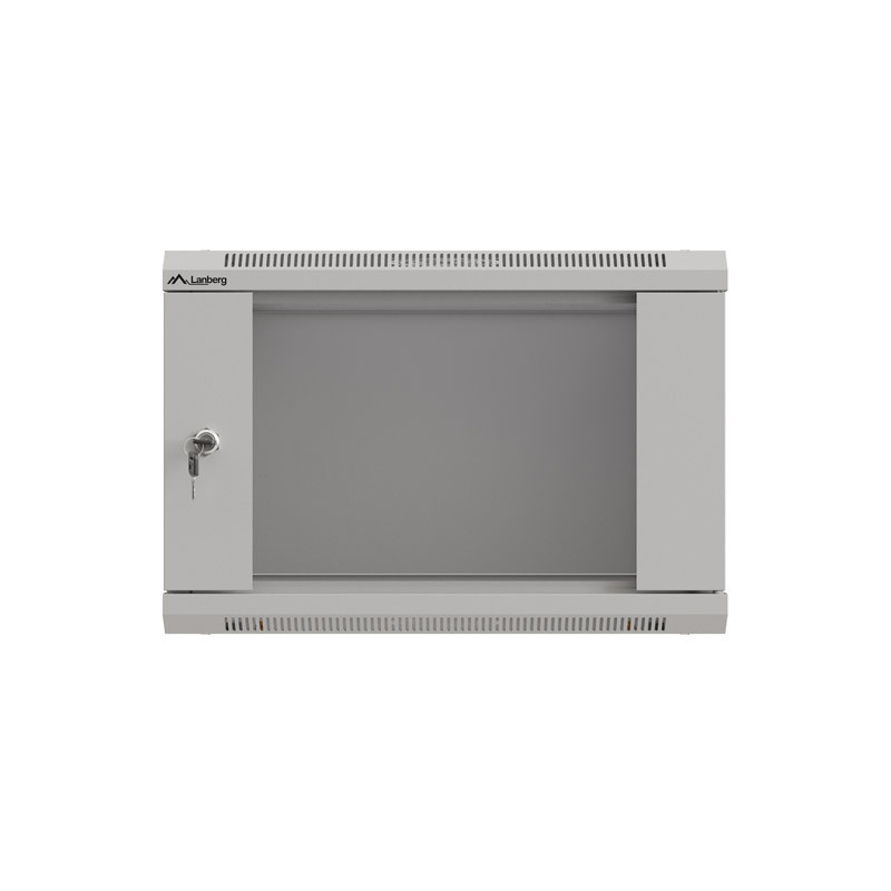 LANBERG 19'' RACKOVÁ SKRIŇA PRO MONTÁŽ NA STENU 6U/540X350 (FLAT PACK) S PROSKLENÝMI DVERAMI ŠEDÁ