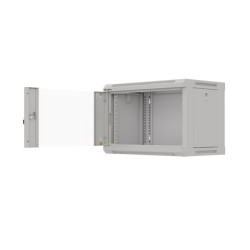 LANBERG 19'' RACKOVÁ SKRIŇA PRO MONTÁŽ NA STENU 6U/540X350 (FLAT PACK) S PROSKLENÝMI DVERAMI ŠEDÁ