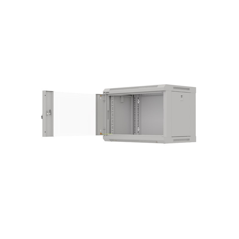 LANBERG 19'' RACKOVÁ SKRIŇA PRO MONTÁŽ NA STENU 6U/540X350 (FLAT PACK) S PROSKLENÝMI DVERAMI ŠEDÁ