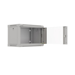 LANBERG 19'' RACKOVÁ SKRIŇA PRO MONTÁŽ NA STENU 6U/540X350 (FLAT PACK) S PROSKLENÝMI DVERAMI ŠEDÁ