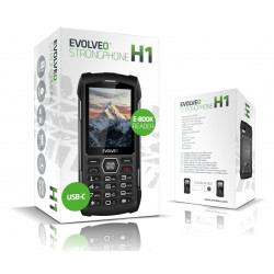 EVOLVEO StrongPhone H1, IP68 odolný Dual SIM telefón, 2,8'' LCD, 5000mAh, Powerbanka, černo-strieborný