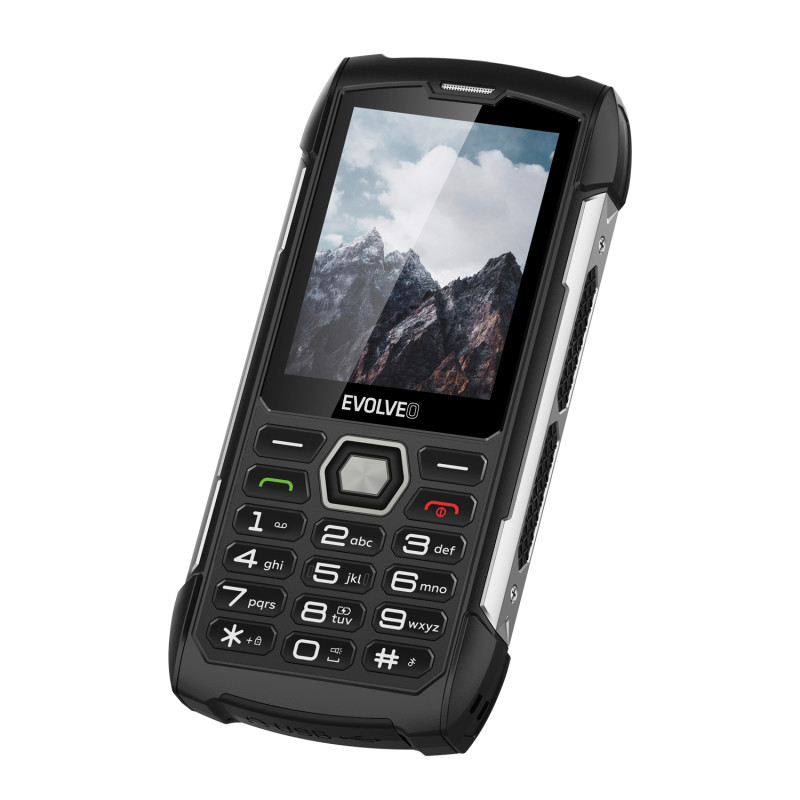 EVOLVEO StrongPhone H1, IP68 odolný Dual SIM telefón, 2,8'' LCD, 5000mAh, Powerbanka, černo-strieborný