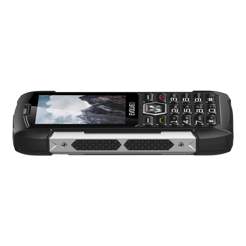 EVOLVEO StrongPhone H1, IP68 odolný Dual SIM telefón, 2,8'' LCD, 5000mAh, Powerbanka, černo-strieborný