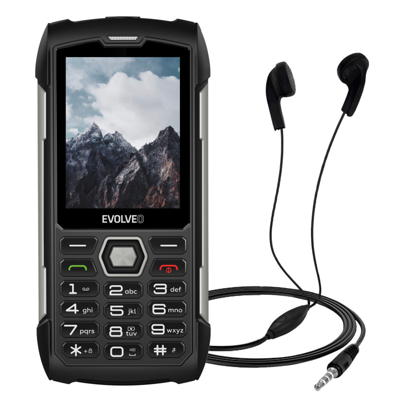 EVOLVEO StrongPhone H1, IP68 odolný Dual SIM telefón, 2,8'' LCD, 5000mAh, Powerbanka, černo-strieborný