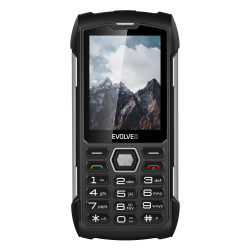 EVOLVEO StrongPhone H1, IP68 odolný Dual SIM telefón, 2,8'' LCD, 5000mAh, Powerbanka, černo-strieborný