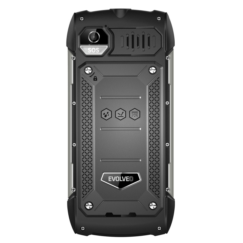 EVOLVEO StrongPhone H1, IP68 odolný Dual SIM telefón, 2,8'' LCD, 5000mAh, Powerbanka, černo-strieborný