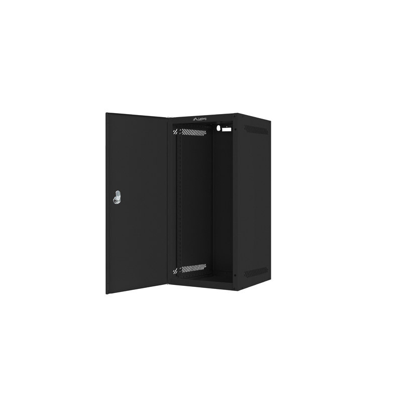 LANBERG RACKOVÁ SKRIŇA 10'' NÁSTENNÁ 12U/280X310 PRO VLASTNÚ MONTÁŽ S KOVOVÝMI DVERAMI ČIERNA-FLAT PACK