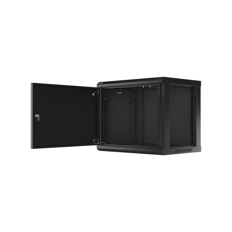 LANBERG 19'' RACKOVÁ SKRIŇA PRO MONTÁŽ NA STENU 9U/600X450 PRO VLASTNÚ MONTÁŽ S KOVOVÝMI DVERAMI ČIERNA