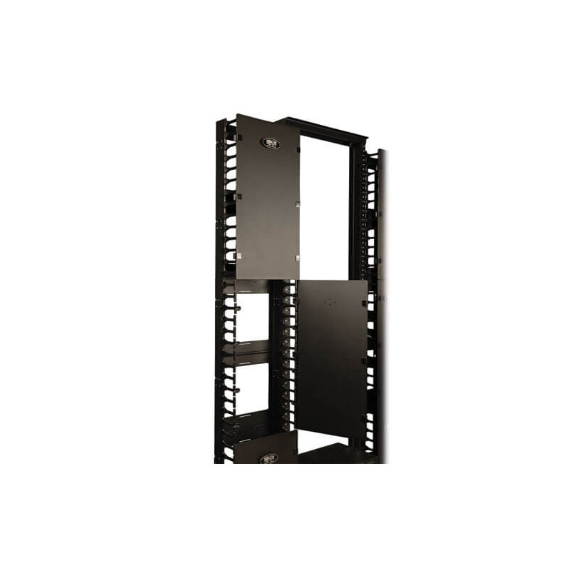 EATON - Kabelový manažér vertikálny SmartRack 12 (30.48cm), káblový kanál s výrezmi pre káble a krytom