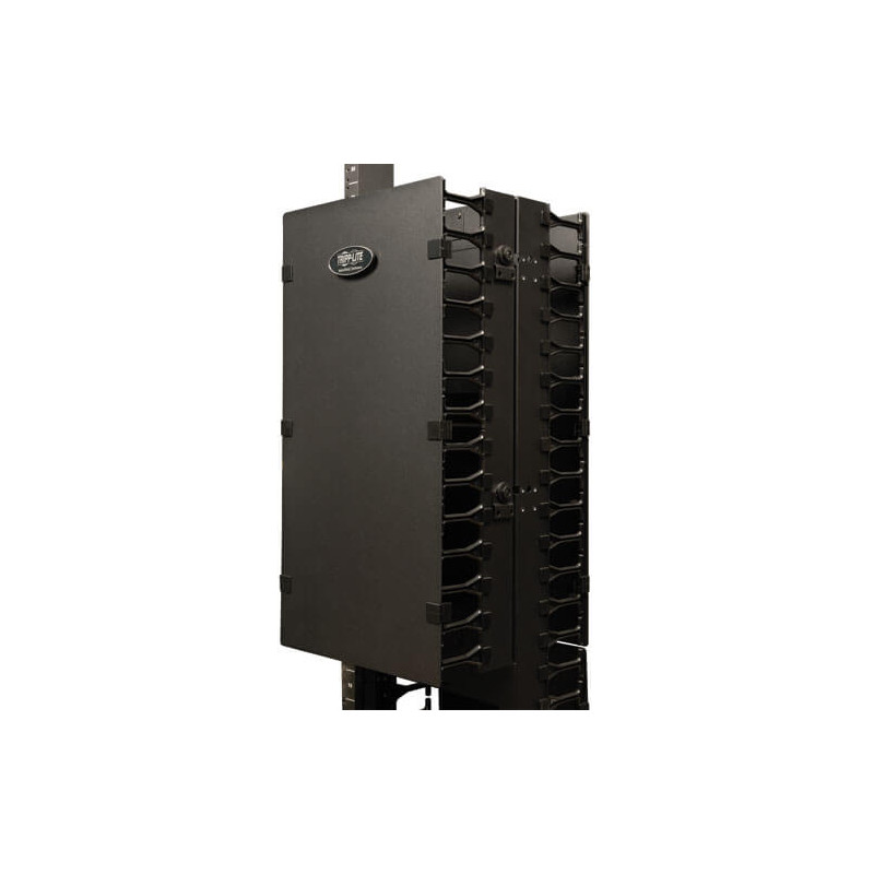 EATON - Kabelový manažér vertikálny SmartRack 12 (30.48cm), káblový kanál s výrezmi pre káble a krytom