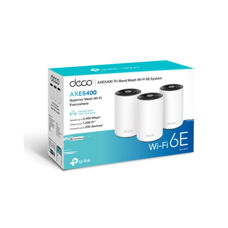 TP-Link AXE5400 Mesh WiFi 6E Tri-Band System Deco XE75(3-pack)