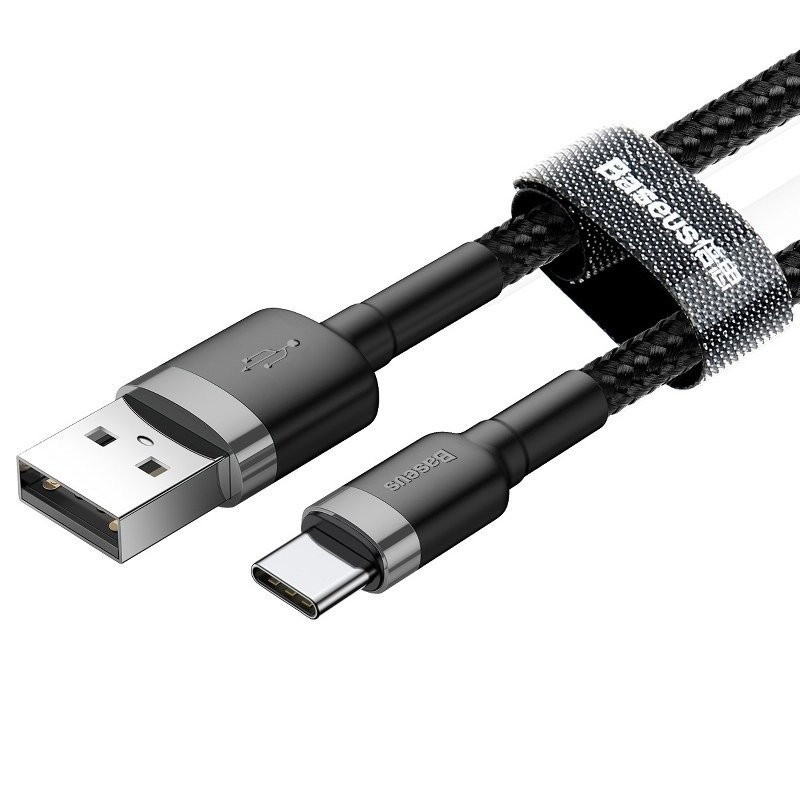 NONAME - Baseus CATKLF-BG1 Cafule Kabel USB-C 3A 1m Grey/Black