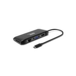 NONAME - PORT CONNECT Dokovacia stanica 8v1 DUAL SCREEN, 2xFullHD alebo 1x4K, HDMI, VGA, 3x USB-A, RJ-45, TF, SD