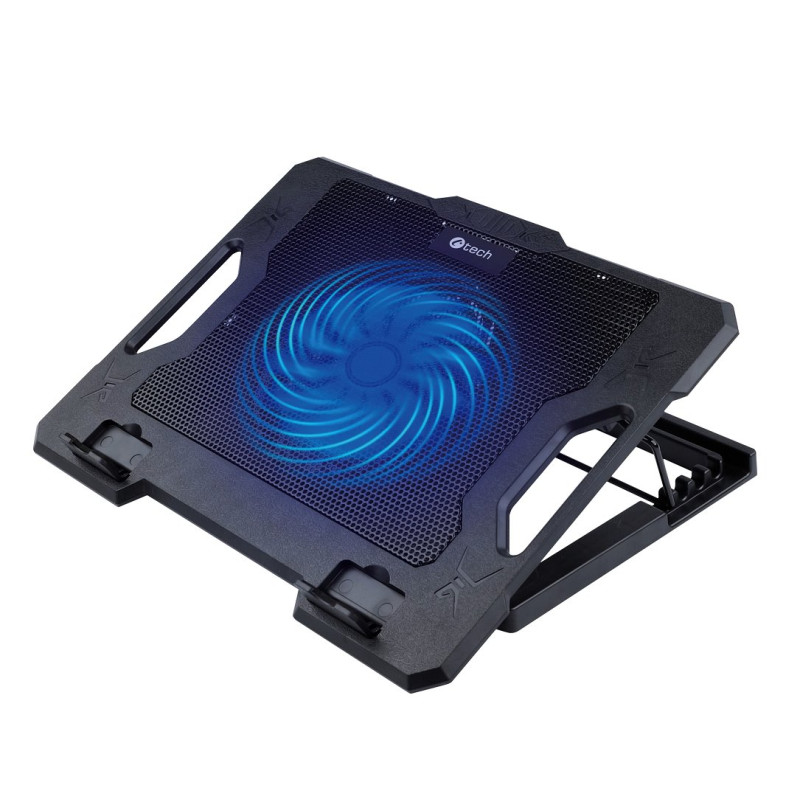 Chladiaca podložka C-TECH CLP-S100, 17'', 1x 140mm, 2x USB, modré podsvietenie