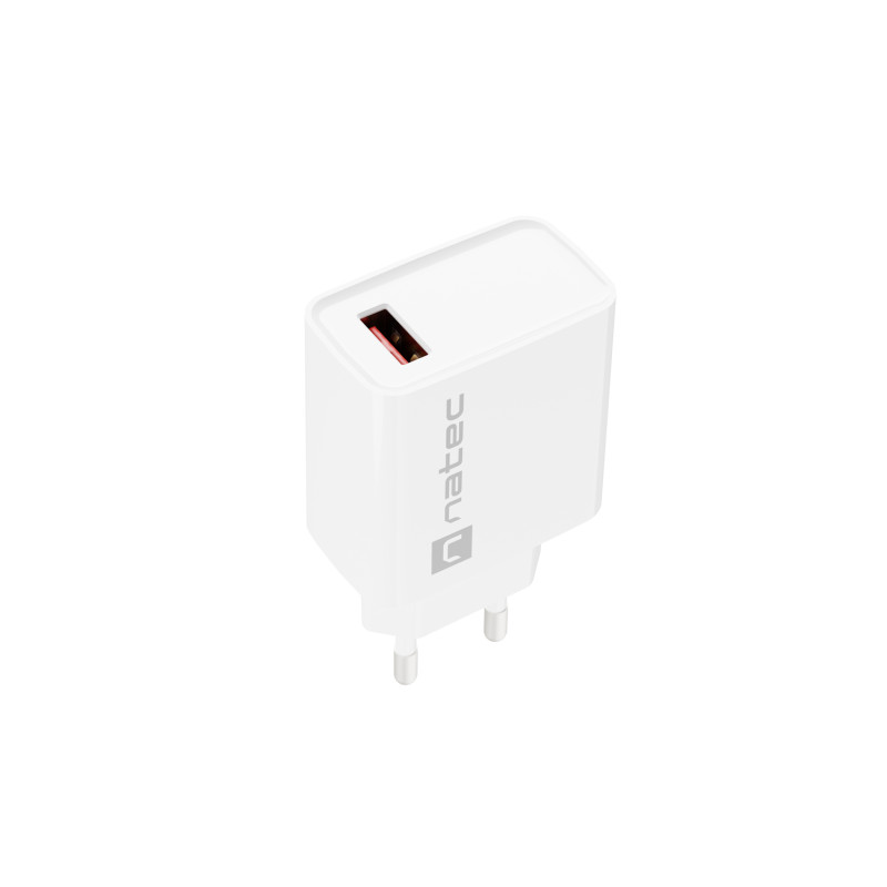 Univerzálna nabíjačka Natec RIBERA 18W 1X USB-A, biela
