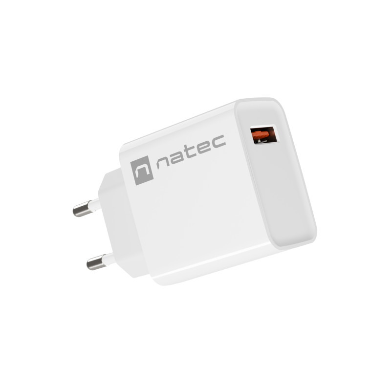 Univerzálna nabíjačka Natec RIBERA 18W 1X USB-A, biela