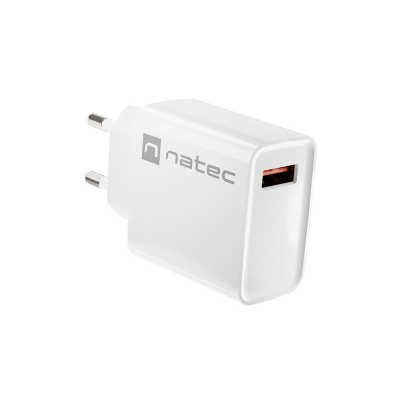 Univerzálna nabíjačka Natec RIBERA 18W 1X USB-A, biela