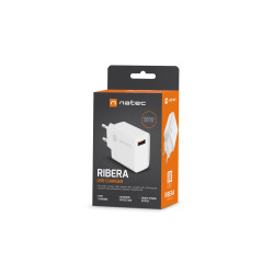 Univerzálna nabíjačka Natec RIBERA 18W 1X USB-A, biela