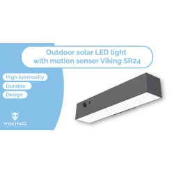 Vonkajšie solárne LED svetlo Viking SR24/Pohybový senzor/1000 lm/4 režimy/IP54/denná biela