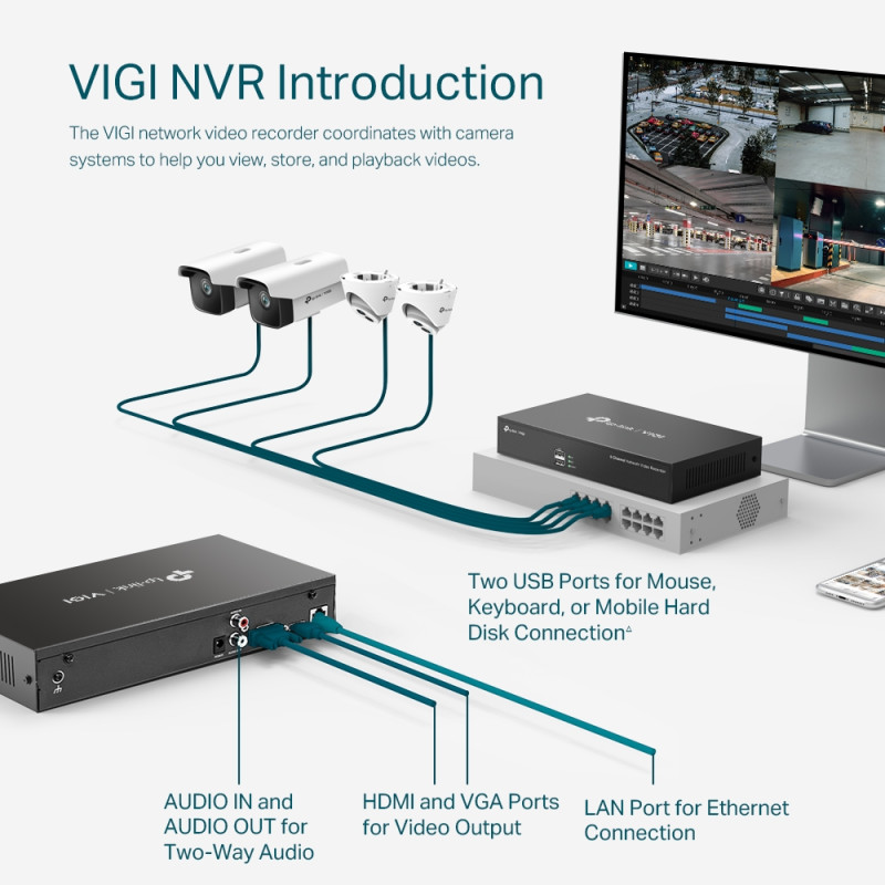 TP-LINK - VIGI NVR1008H 8 Channel Network Video Recorder