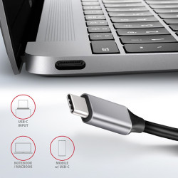 AXAGON HMC-6GL, USB 3.2 Gen 1 húb, 3x USB-A, HDMI 4k/30Hz, RJ-45 GLAN, PD 100W, kábel USB-C 20cm