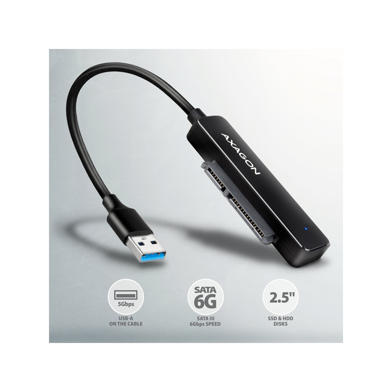 AXAGON ADSA-FP2A, USB-A 5Gbps - SATA 6G 2.5'' SSD/HDD SLIM adaptér