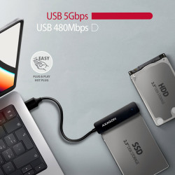 AXAGON ADSA-FP2A, USB-A 5Gbps - SATA 6G 2.5'' SSD/HDD SLIM adaptér