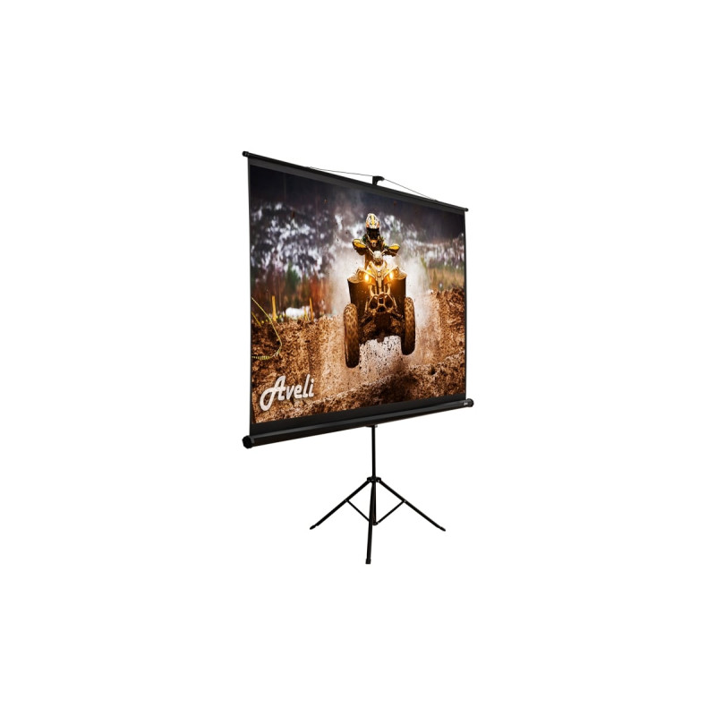 Premietacie plátno statív AVELI, 221x125cm (16:9) 100'', černý tubus
