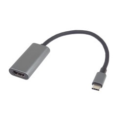 PremiumCord Prevodník USB-C na HDMI, rozlíšenie 4K a FULL HD 1080p, kovové Puzdro