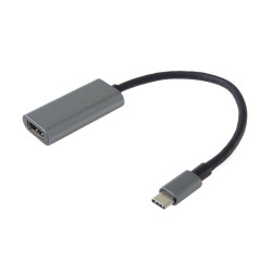 PremiumCord Prevodník USB-C na HDMI, rozlíšenie 4K a FULL HD 1080p, kovové Puzdro