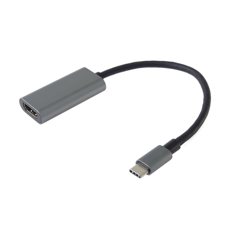 PremiumCord Prevodník USB-C na HDMI, rozlíšenie 4K a FULL HD 1080p, kovové Puzdro