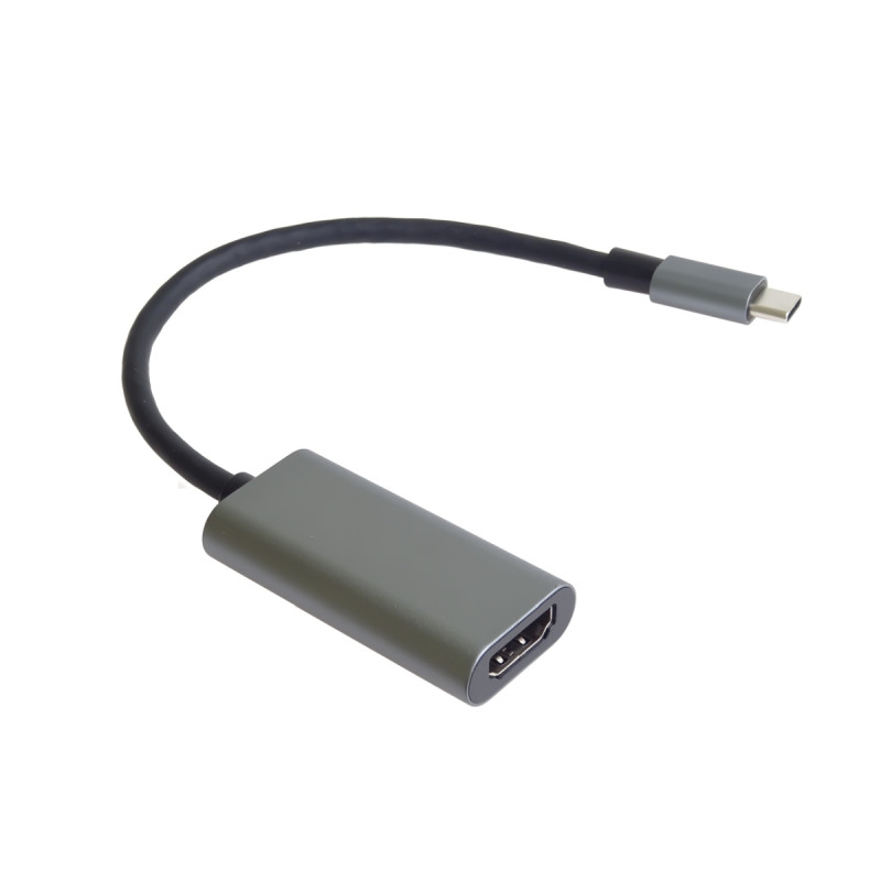 PremiumCord Prevodník USB-C na HDMI, rozlíšenie 4K a FULL HD 1080p, kovové Puzdro