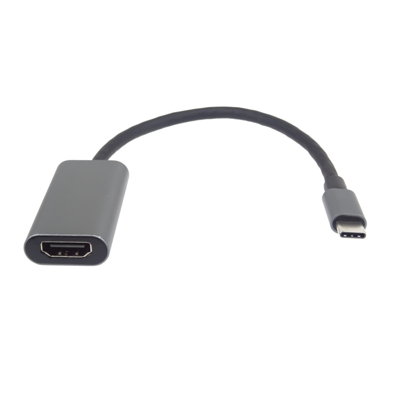 PremiumCord Prevodník USB-C na HDMI, rozlíšenie 4K a FULL HD 1080p, kovové Puzdro