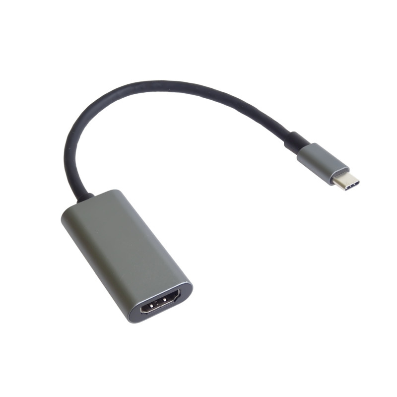 PremiumCord Prevodník USB-C na HDMI, rozlíšenie 4K a FULL HD 1080p, kovové Puzdro