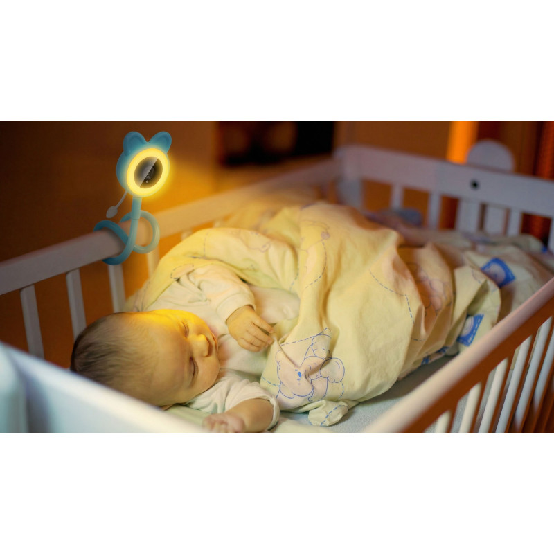 EVOLVEO Baby Monitor N35, detská pestúnka s kamerou, VOX, teplomer, nočné videnie, RGB svetlo, Modrá