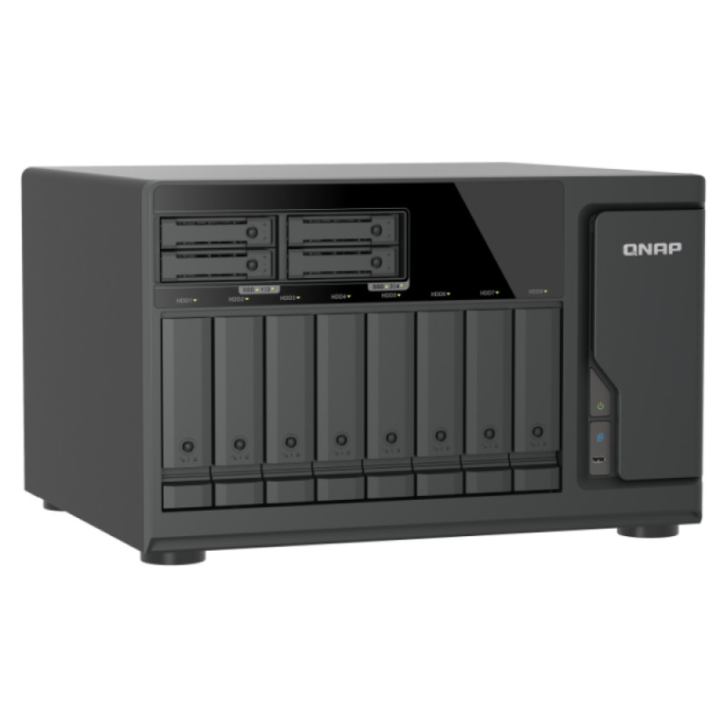 QNAP TVS-h1277AX-R5-16G (AMD Ryzen 5, 16GB DDR5 RAM, 8x 3,5'' + 4x 2,5'', 3x PCIe, 2x 2,5GbE, 2x 10GbE)