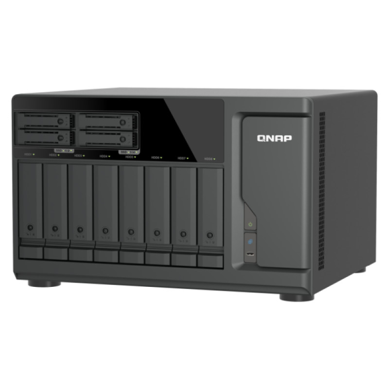 QNAP TVS-h1277AX-R5-16G (AMD Ryzen 5, 16GB DDR5 RAM, 8x 3,5'' + 4x 2,5'', 3x PCIe, 2x 2,5GbE, 2x 10GbE)