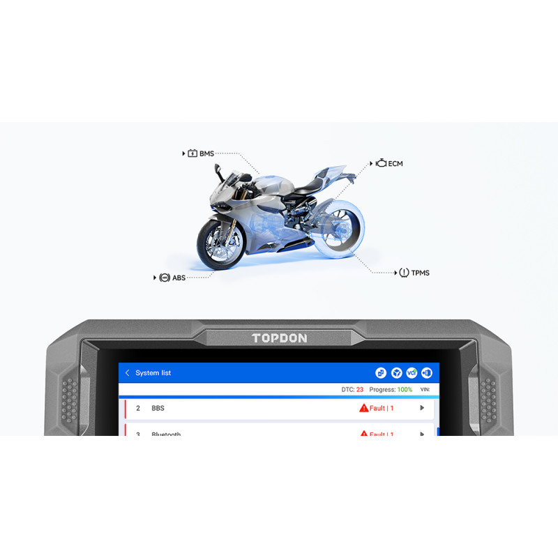 VIKING - TOPDON diagnostické zariadenie UltraDiag Moto/RAM 2GB/10000mAh/Android/12V DC/4jadrový procesor