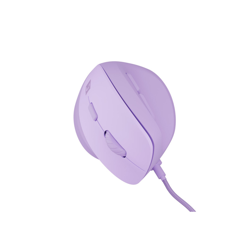 Vertikálna myš Natec CRAKE 2 PRO/Vertikálna/Optická/Pre pravákov/12 400 DPI/Drôtové USB-A/Fialová