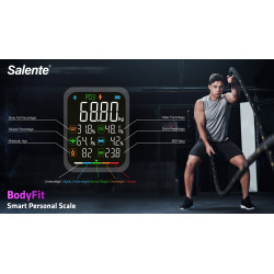 Salente BodyFit, múdra osobná diagnostická fitness váha, Bluetooth, čierna