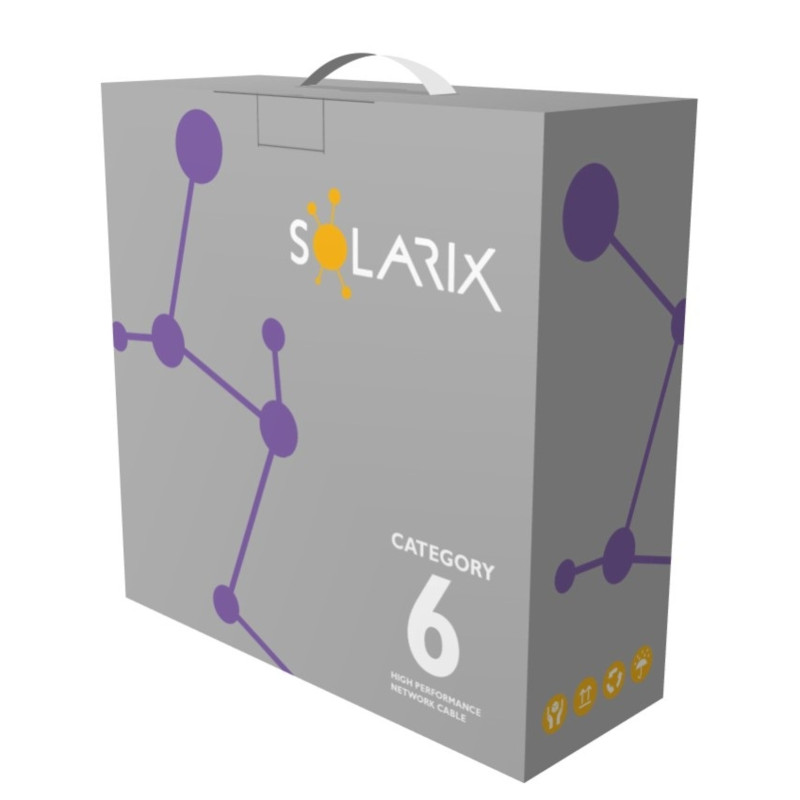 Instalačný kábel Solarix CAT6 UTP LSOH Dca-s2,d2,a1 100m/box SXKD-6-UTP-LSOH