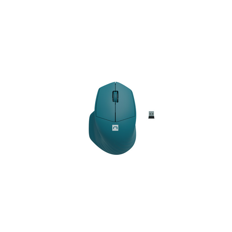 Natec optická myš SISKIN 2/Kancelárska/Optická/Pre pravákov/1 600 DPI/USB+BT/Modrá