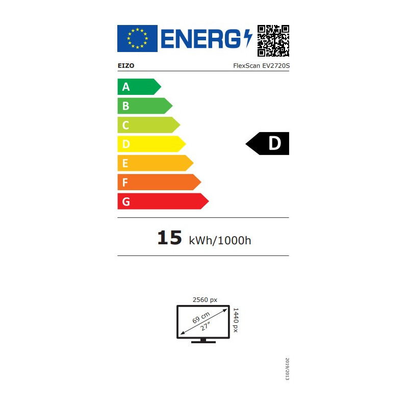 27'' LED EIZO EV2720S-IPS, QHD, USB-C, repro, white
